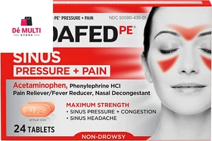 Sudafed PE Sinus Pressure + Pain Relief Decongestant Tablets, 24 Ct - Picture 1 of 13