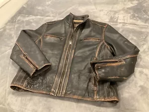 Marc New York by Andrew Marc Distressed Leather Moto Jacket Mens Size XL - Picture 1 of 19