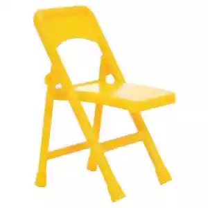 Silla plegable de juguete de plástico amarillo para figuras de acción de lucha libre WWE y AEW - Imagen 1 de 1