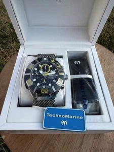 TechnoMarine Black Reef 515022 Swiss Auto Chrono New-Tags, Box, Fac. Protection - Picture 1 of 11