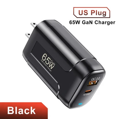 New 65W Wall Charger USB Type C PD QC3.0 Fast Charging Adapter For iPhone 16 15 - Image 1 of 4