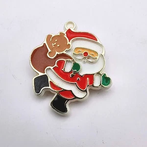 Hallmark Karten Weihnachtsmann Teddybär Weihnachten Pin Vintage 1985 - Bild 1 von 3