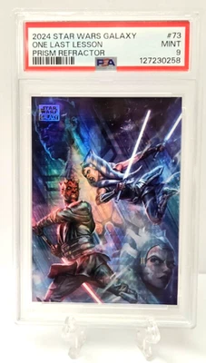 2024 Topps Chrome Star Wars Galaxy One Last Lesson Maul vs. Ahsoka Prism 75 PSA9 - Image 1 of 2