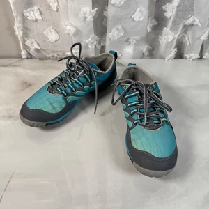 Merrell Barefoot Lithe Glove Castle Rock Sneakers Blue Grey Lace Up Athletic 6 - Picture 1 of 12