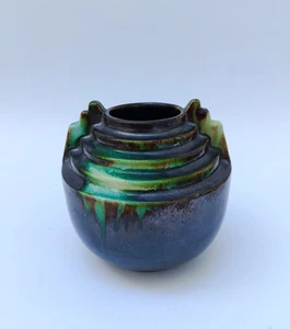 ♥ VASO VASETTO ART DECO IN GRES DECORO A LUSTRO THULIN BELGIO VINTAGE - Foto 1 di 7