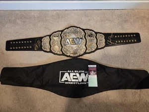 *SIGNED* AEW World Championship V1 Official Title Belt - Jericho - Swerve - JSA - Picture 1 of 7