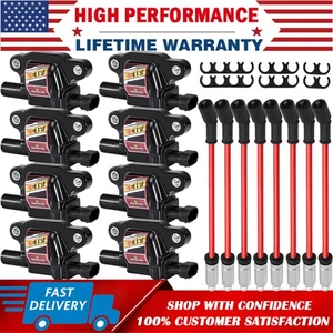 8 High Performance Ignition Coil + Spark Plug Wire For Chevy GMC 5.3L 6.2L UF413 - Picture 1 of 15