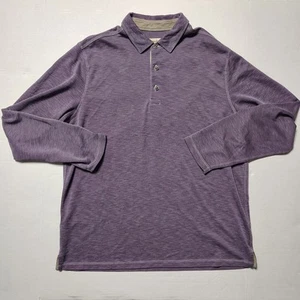 Tommy Bahama langärmliges meliertes lila 3-Knopf-Poloshirt für Herren Größe Large  - Bild 1 von 6