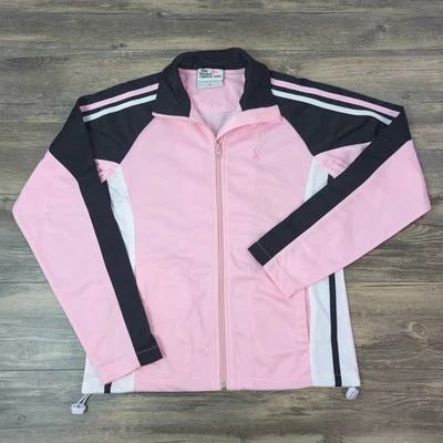 Chaqueta deportiva para mujer Breast Cancer talla pequeña rosa cremallera completa rosa manga larga Foto 1 de 4