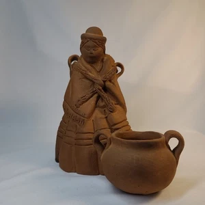 Terrakotta Skulptur Frau trägt Krüge 7"T - Bild 1 von 8