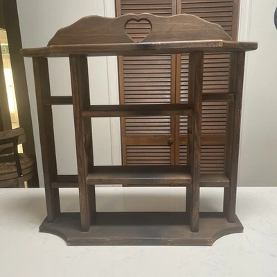 VTG Wooden Lrg Heart Cutout Trinket Shelf Wall Hanging/Free Standing Cottagecore - Image 1 of 4
