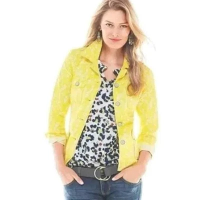 Chaqueta utilitaria Cabi para mujer con botones delanteros 5160 Field of Daisies talla M amarilla Foto 1 de 4