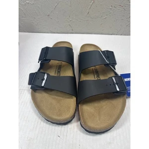 Sandalia Birkenstock Arizona para mujer plantilla suave negra gamuza EU 40 US 9 NUEVA CON ETIQUETAS - Imagen 1 de 4