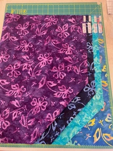 Batik Sample Card - 100% cotton - 4 fabrics - 21"w x 18"l -#139 - Picture 1 of 2