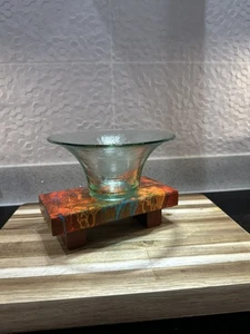 Vintage Eco Glass Bowl Spanish Textured bowl stunning  - Picture 1 of 6