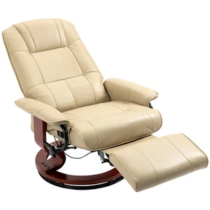 Cremeweiß PU Leder Relaxsessel Sofa Sessel 78x87x100cm Ergonomische Liege - Bild 1 von 9