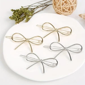 US Durable Metal Alloy Metal Bow Hair Clips Chic Elegant Design Lightweight - Picture 1 of 6