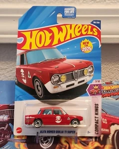 2025 Hot Wheels Rosso Italiano 1962 Alfa Romeo Giulia TI Super, K CASE 1° Ed #195 - Foto 1 di 3