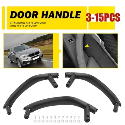 Fit BMW X5 F15 X6 F16 2014-2019 3-15x Black Inner Door Pull Handle Cover Trims - Image 1 of 4