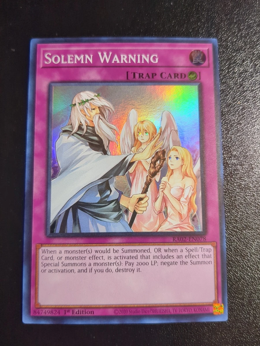 遊戯王　神の警告 レリーフ 英語版1st solemn warning 遊戯王 神の警告 レリーフ 英語版1st solemn warning 遊戯王 神の警告