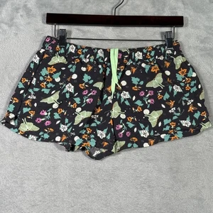 Patagonia Shorts Womens S Black Lunar Moth Floral Running Barely Baggies - Picture 1 of 10
