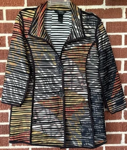 Chaqueta elástica a rayas colorida Ali Miles talla XS - Imagen 1 de 4