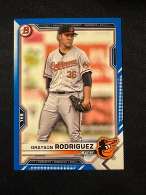 2021 Bowman Draft - Grayson Rodriguez #BD-136 Blue /150 (RC) - Image 1 of 2
