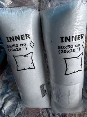 2 IKEA Inner Pillow Cushion Inserts 20”x 20” New Sealed White 702.621.97 - Image 1 of 4
