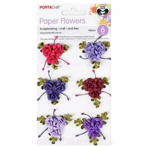 Paper Flowers Bunch - Berry Roses 40mm 6pk - Picture 1 of 1