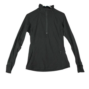 Maglione Lululemon donna base runner erica 1/4 zip nero taglia 10 traspirante - Foto 1 di 14