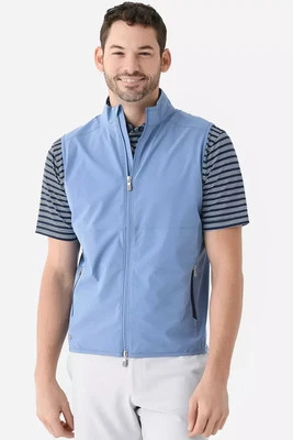 Peter Millar S Crown Crafted Mens Vest Indigo Flex Adapt Full Zip Jacket $220 - Image 1 of 4