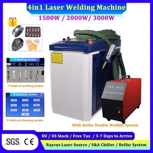 Raycus 1500W 2000W 3000W 4 IN 1 Fiber Laser Welding Cleaning Machine Dual Wobble - Picture 1 of 13