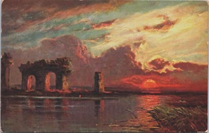 Beautiful Landscape Art Nature Ruins Vintage Postcard B229 - Picture 1 of 2