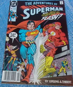 Adventures Of Superman #463 DC Comics February 1990 Races Against The Flash - Picture 1 of 9