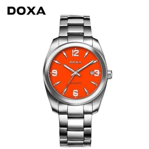 DOXA Men's Steel Band Automatic Mechanical Watch Luminous Dial Orange D205SOR - Picture 1 of 50