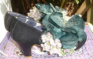 Irregular Choice Park Lane black suede mid heel shoes size 3 goth wedding boho - Picture 1 of 12