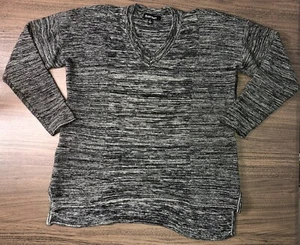 ELLEN TRACY SWEATER PULLOVER KNIT TOP SHIRT L LARGE Black/Gray - Picture 1 of 9