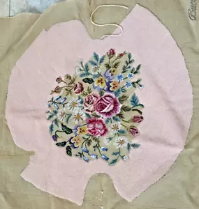 Vintage Nadelspitze unvollendet Bucilla #11653 Rosen Stiefmütterchen rosa unregelmäßige Form - Bild 1 von 12