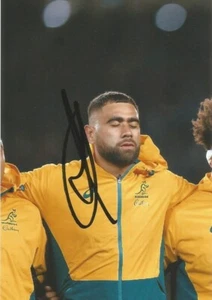 AUSTRALIA & NORTHAMPTON SAINTS RUGBY: LUKHAN SALAKAIA-LOTO SIGNED 6x4 PHOTO+COA - Picture 1 of 1