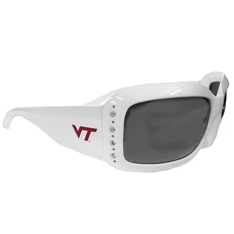 Virginia Tech Hokies White Womens Fashion Rhinestone Sunglasses S4WH Cover