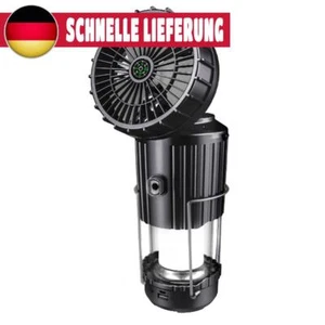 Solar-Camping-Laterne mit Ventilator wiederaufladbar über USB für Zelte Stromaus - Bild 1 von 11