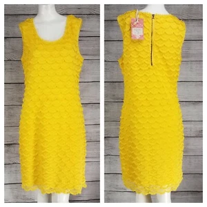 Chelsea & Violet M Shift Dress Fringe Yellow Viva Vaqueria Retro Boho NWT $128  - Picture 1 of 9