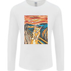 Cat Scream Painting Parody Mens Long Sleeve T-Shirt