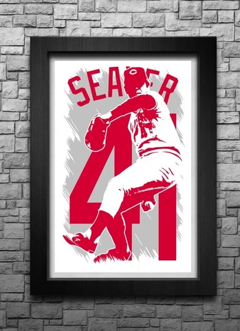 TOM SEAVER art print/poster CINCINNATI REDS FREE S&H! JERSEY Cover