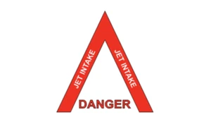 6" military jet intake red danger bumper sticker decal usa made - Picture 1 of 1