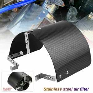 Car Cold Air Intake Cone Air Filter Cover Stainless Steel Heat Shield Kit BT - Picture 1 of 5