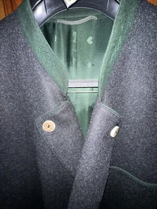 Trachtenjanker 54 Lodenfrey anthrazit/grün neu  Wolle/Kashmir Jackett Alpenstil - Bild 1 von 11