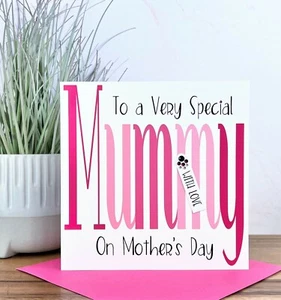 Tarjeta de momia personalizada hecha a mano para el Día de la Madre - Imagen 1 de 2