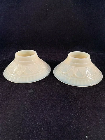 Pair of Vintage Opaline Colored Glass Slip Shades Cover