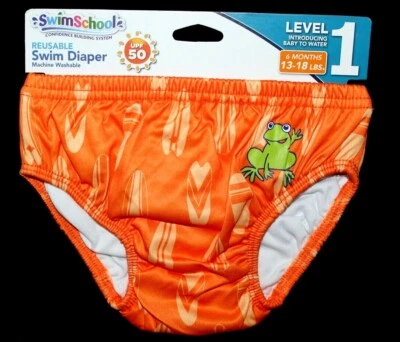 Pañales de natación reutilizables para escuela de natación paquete de 3 13-18 libras 6 meses y 18-22 libras 12 meses Foto 1 de 4